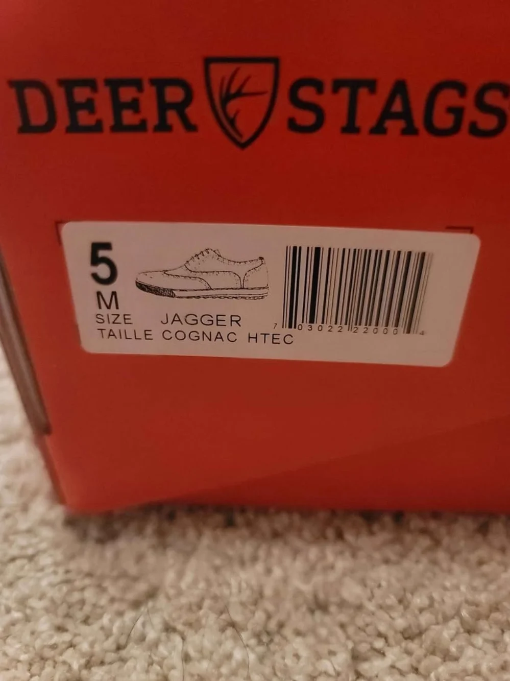 Boys Deer Stags Jagger Cognac Wingtip Sneakers/dress shoe Size 5M.